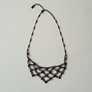 1928 Black Rhinestone Bibb Necklace